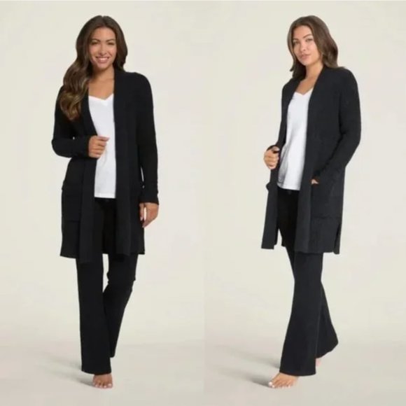 BAREFOOT DREAMS - Cozychic Lite Long Weekend Cardi in Black szS - Picture 1 of 15